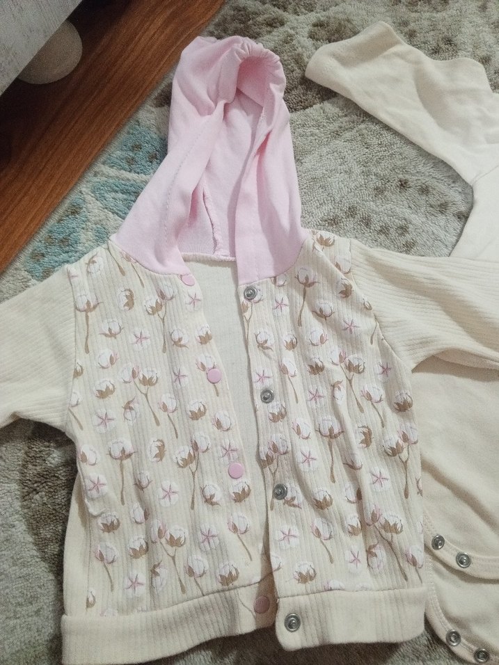 Kız Çocuk Pembe Rahat Kesim Pantolon 3lü takım - Görsel 3