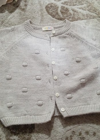 Kız Çocuk Gri Örgü Hırka - Görsel 2