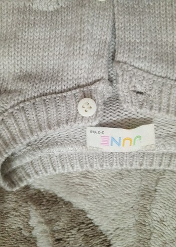 Kız Çocuk Gri Örgü Hırka - Görsel 3