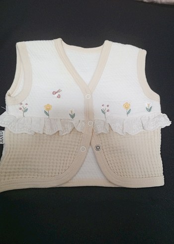 Düğmeli Bej Bebek Kız Tulum - Görsel 2