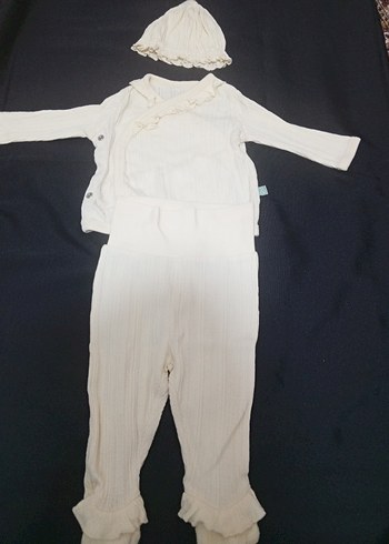 Düğmeli Bej Bebek Kız Tulum - Görsel 17