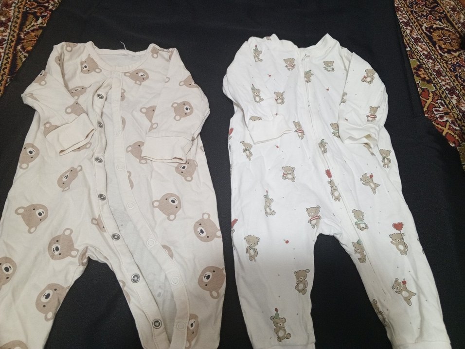 Düğmeli Bej Bebek Kız Tulum - Görsel 3