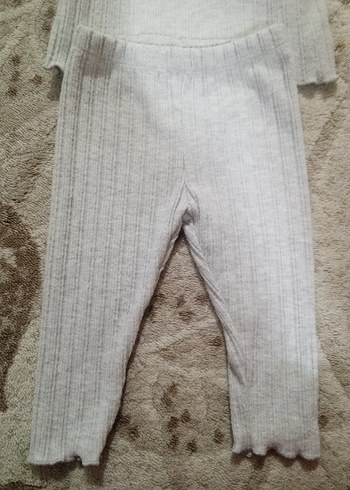 Gri Örgü Bebek Kız Takımı Uzun Kollu - Görsel 2