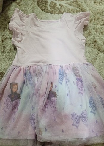 Pembe Kız Çocuk Fiyonklu Elbise - Görsel 2