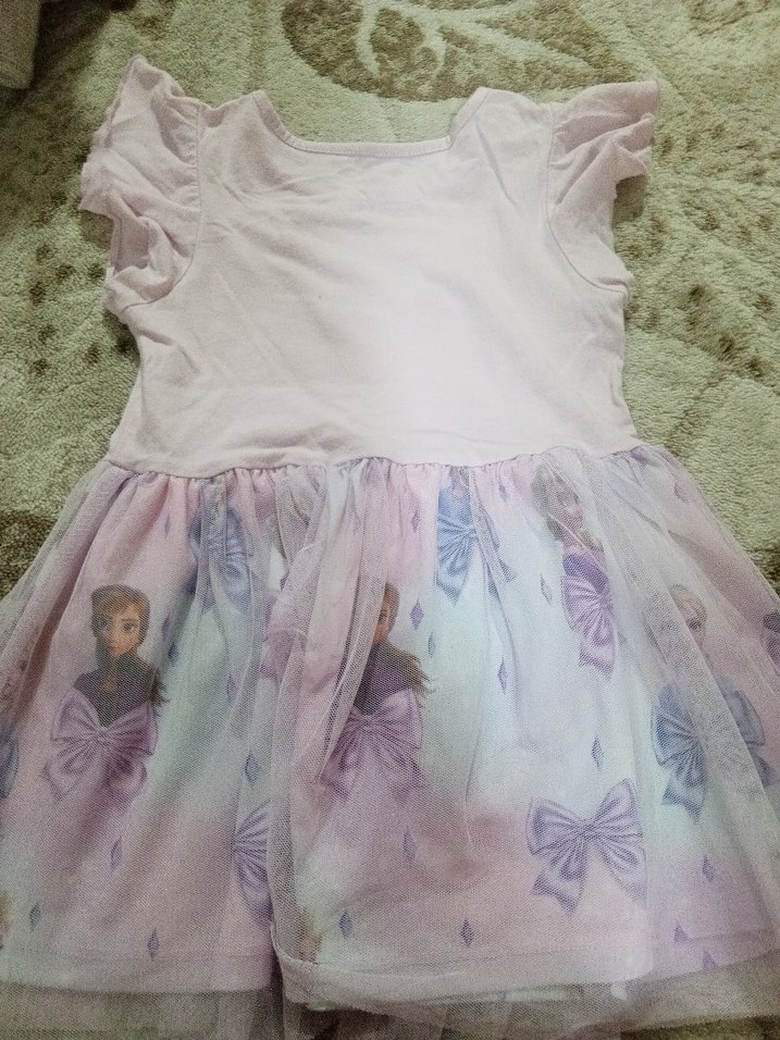 Pembe Kız Çocuk Fiyonklu Elbise - Görsel 2