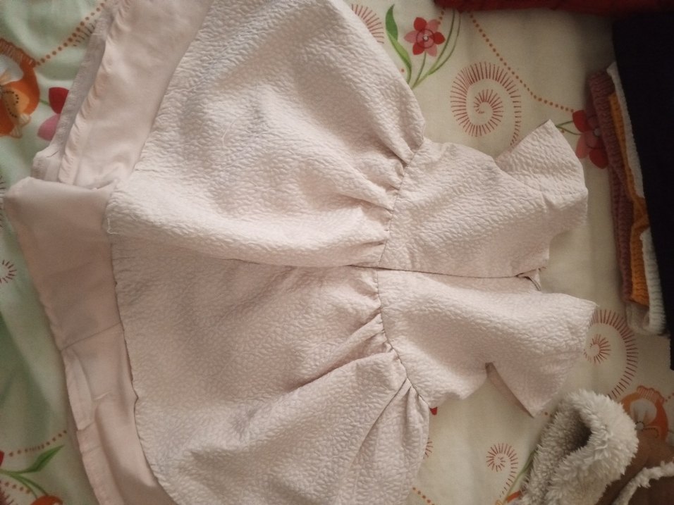 Kız Çocuk Fırfırlı Beyaz Elbise - Görsel 3