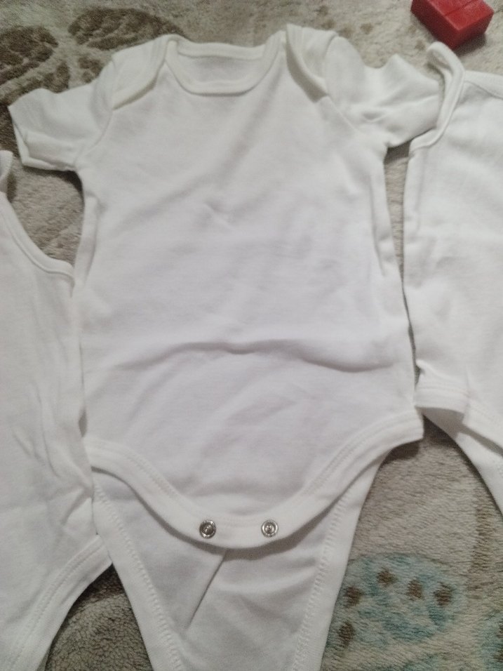 Beyaz Kısa Kollu Bebek Body 6'lı Paket - Görsel 4