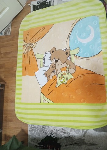 Pastel Kahverengi Desenli Çocuk Battaniyesi