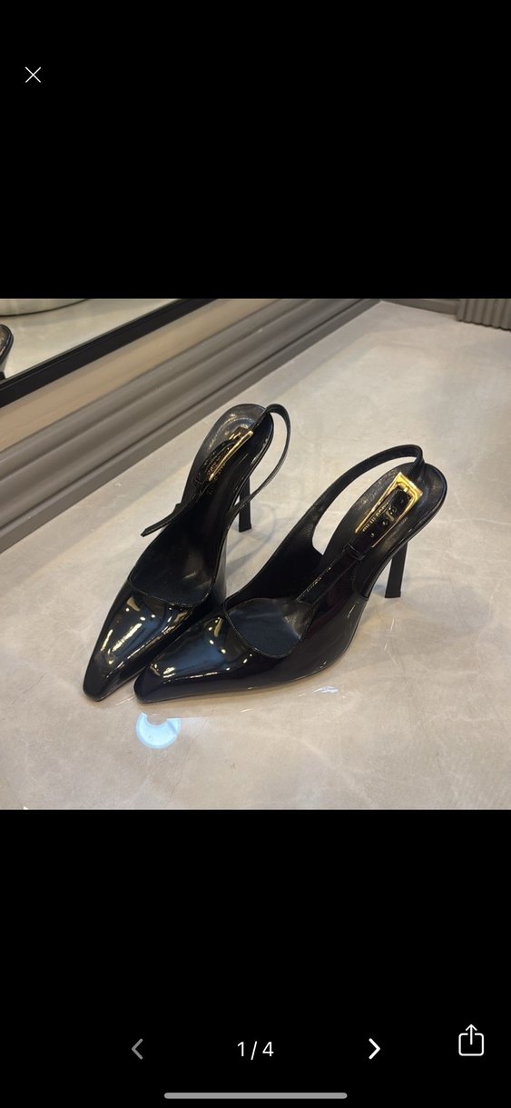 Siyah Desenli Tokalı Stiletto - Görsel 4