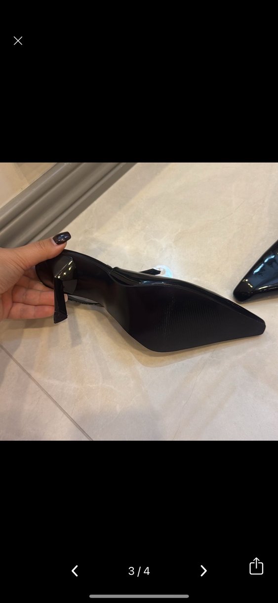 Siyah Desenli Tokalı Stiletto - Görsel 2