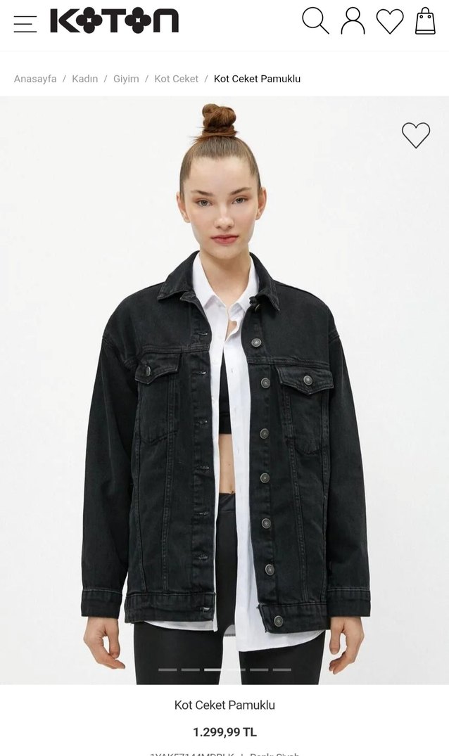 KOTON MARKA BAYAN KOT JEAN ÇEKET - Görsel 5