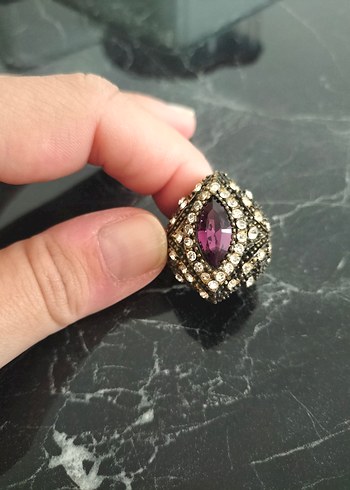 mürdüm taşlı Hürrem Kadın Yüzük - Görsel 5