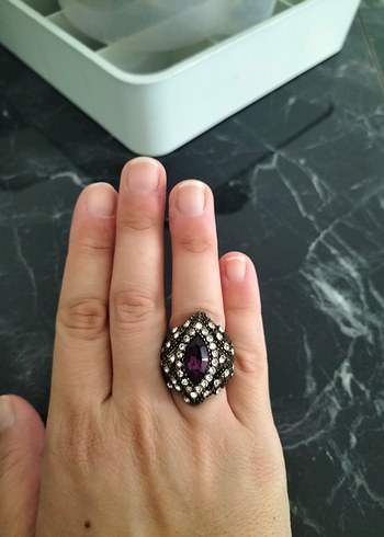 mürdüm taşlı Hürrem Kadın Yüzük - Görsel 2