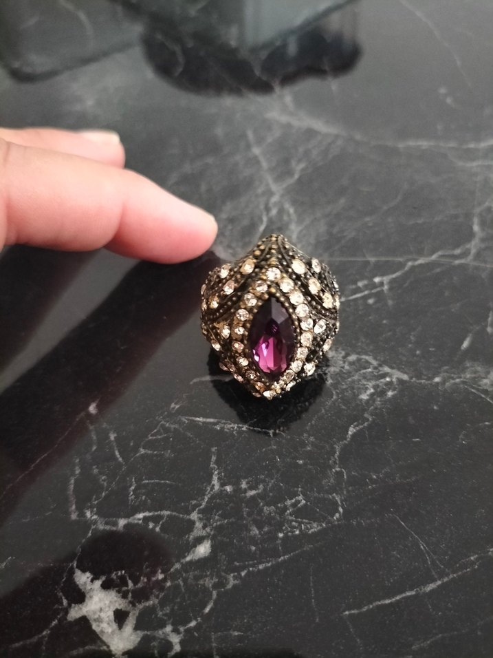 mürdüm taşlı Hürrem Kadın Yüzük - Görsel 4