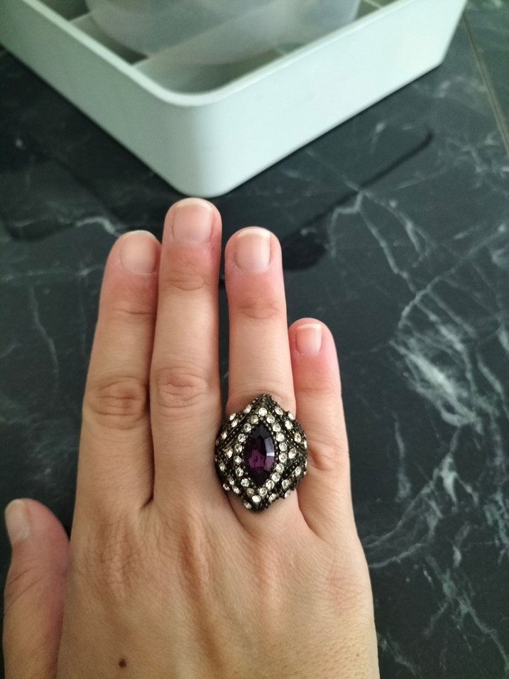 mürdüm taşlı Hürrem Kadın Yüzük - Görsel 2