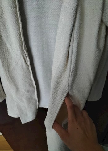 koton m beden beyaz önü açık ceket hırka - Görsel 4