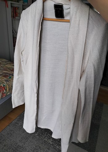 koton m beden beyaz önü açık ceket hırka - Görsel 8