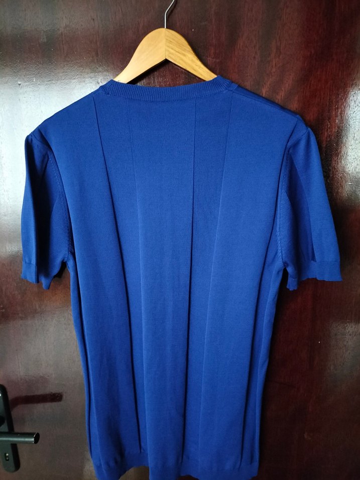 Gece mavisi kısa kollu merserize tişört - Görsel 5
