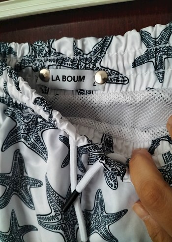 large kısa cepli astarlı deniz şortu - Görsel 4