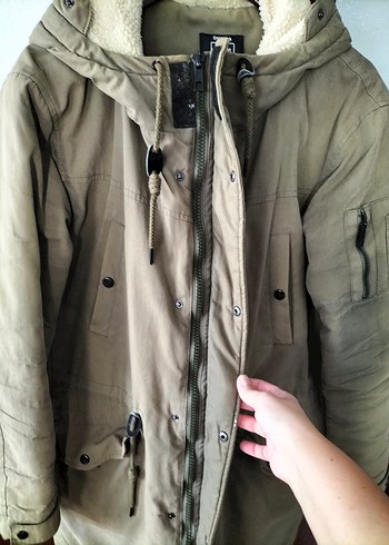 Bershka uzun parka - Görsel 10