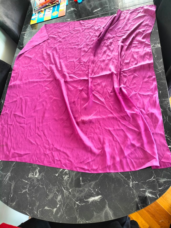 fuşya mor parlak saten eşarp Miray - Görsel 2