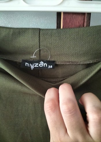 Kadın Haki Uzun Salaş Kloş Etek - Görsel 3