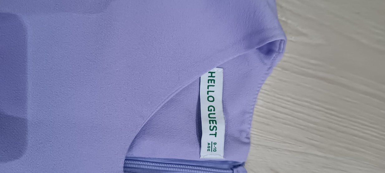 Kız Çocuk Mor V Yaka Kısa Kollu Bluz - Görsel 4