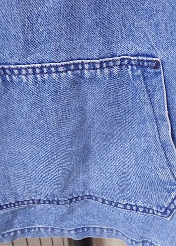 Fermuarlı Mavi Denim erkek gömlek - Görsel 4
