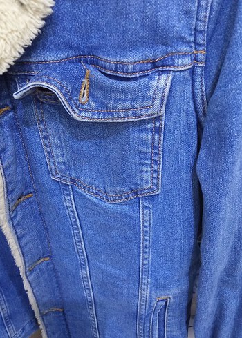 Erkek Mavi Kürklü Denim Ceket - Görsel 4