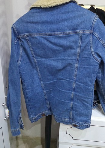 Erkek Mavi Kürklü Denim Ceket - Görsel 3