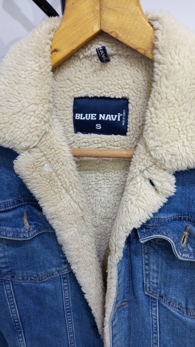 Erkek Mavi Kürklü Denim Ceket - Görsel 2