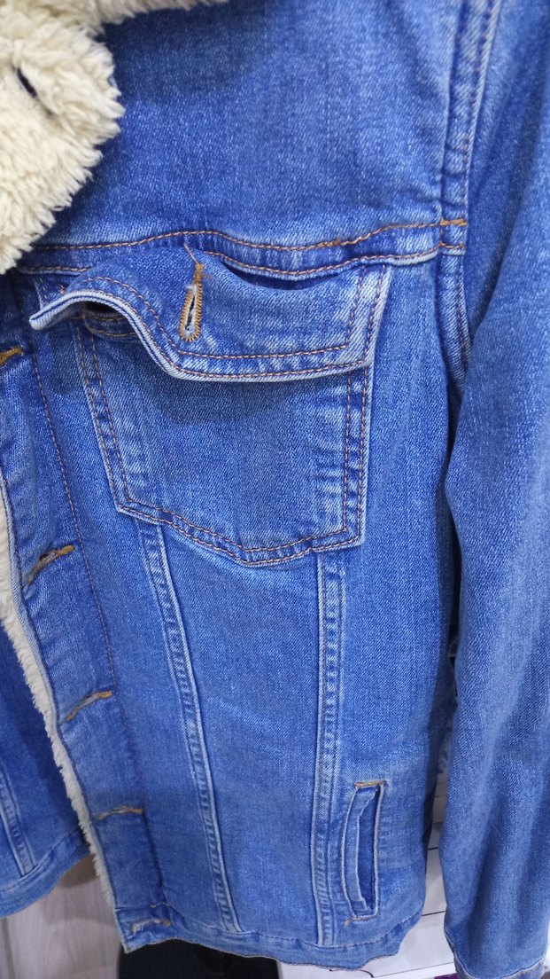 Erkek Mavi Kürklü Denim Ceket - Görsel 4