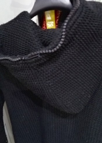 Erkek Siyah Uzun Kollu Örgü Hırka - Görsel 4