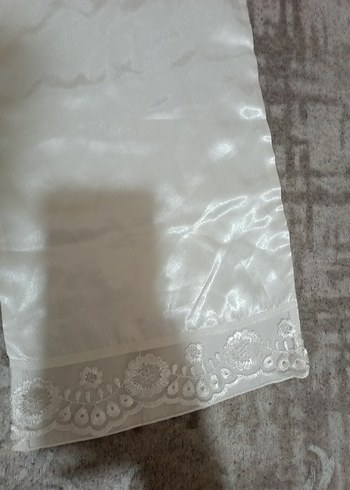 Dantel Detaylı Beyaz Saten alt - Görsel 3