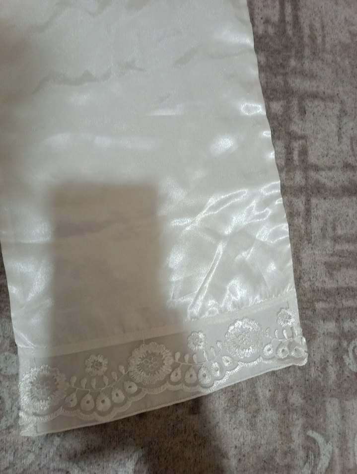 Dantel Detaylı Beyaz Saten alt - Görsel 3