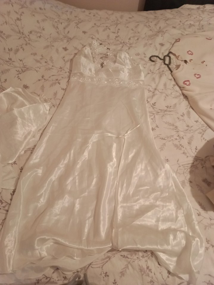 Dantel Detaylı Beyaz Saten alt - Görsel 4