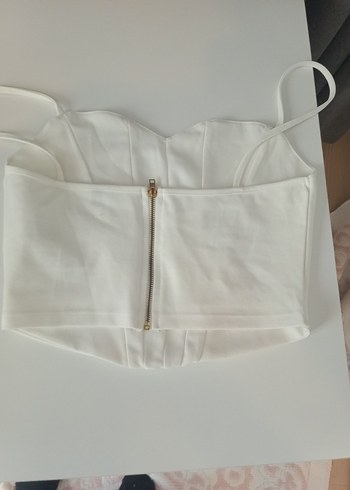 Beyaz Pilili Mini Büstiyer - Görsel 2