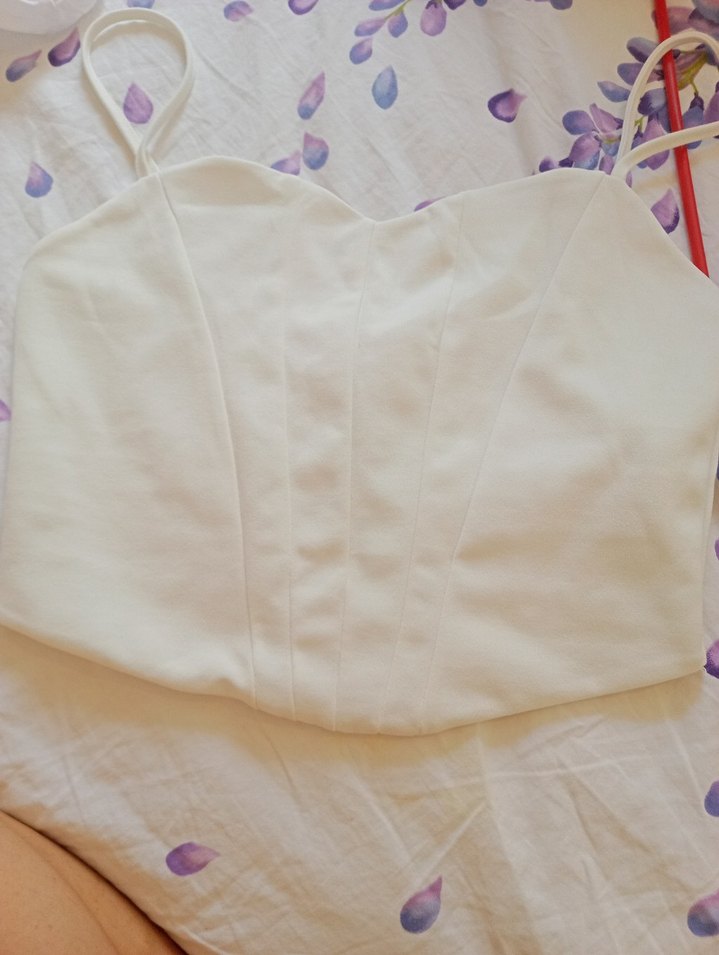 Beyaz Pilili Mini Büstiyer - Görsel 4