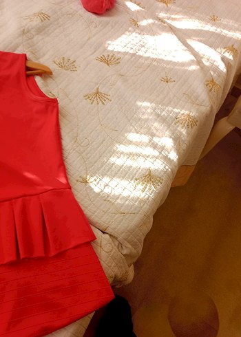 adil ışık elbise nar çiçeği renginde - Görsel 4