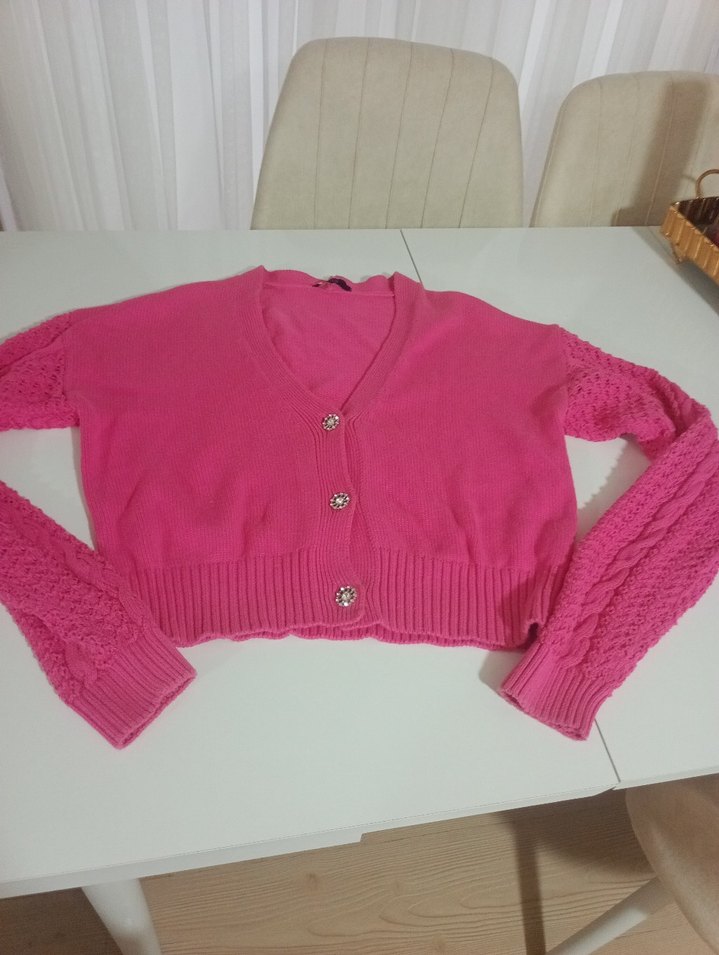 lcw pembe Örgü Kadın Hırka - Görsel 2
