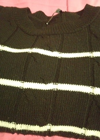 TRENDYOL Siyah Beyaz Çizgili Kadın Triko Kazak - Görsel 4