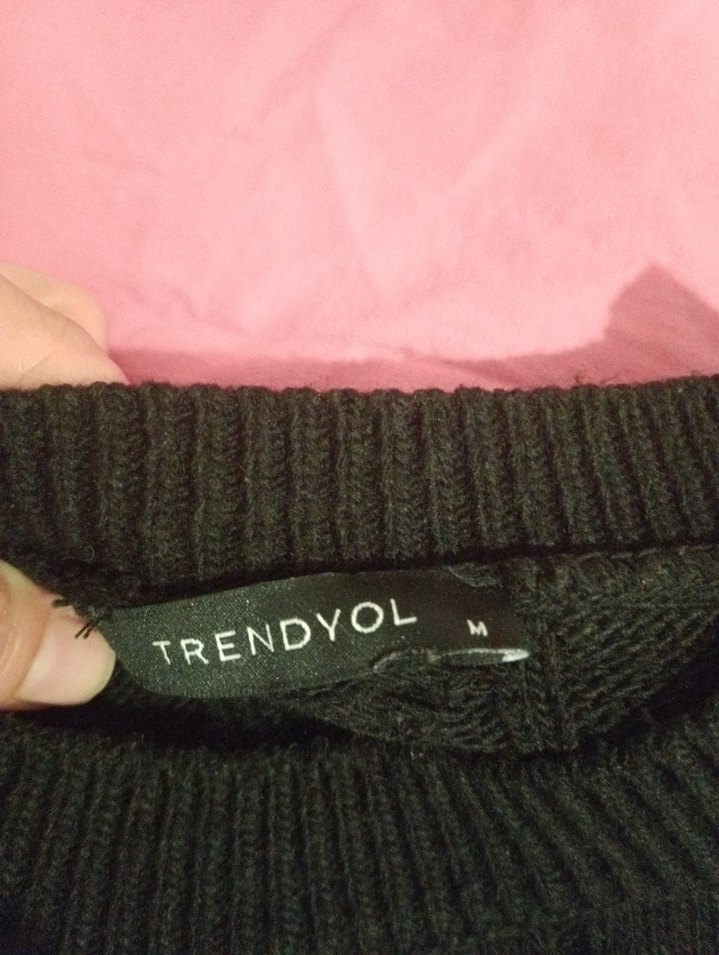 TRENDYOL Siyah Beyaz Çizgili Kadın Triko Kazak - Görsel 2