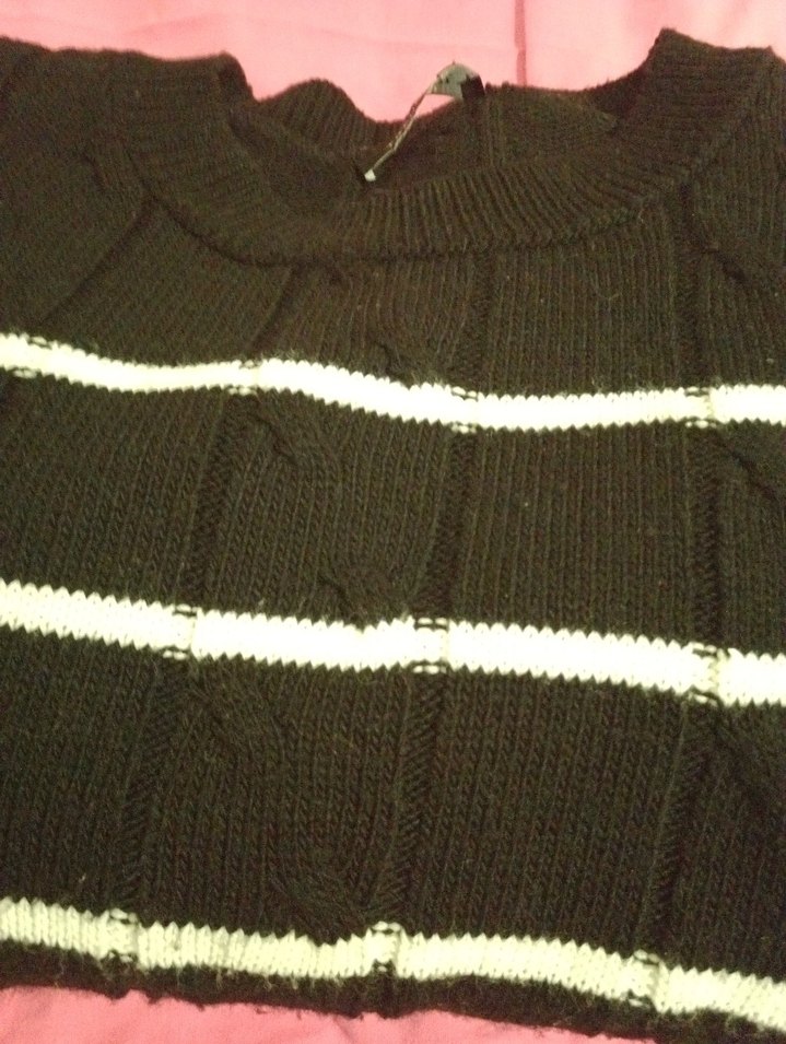 TRENDYOL Siyah Beyaz Çizgili Kadın Triko Kazak - Görsel 4