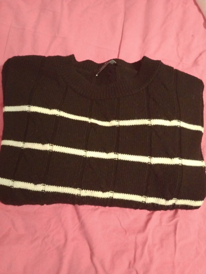 TRENDYOL Siyah Beyaz Çizgili Kadın Triko Kazak - Görsel 3