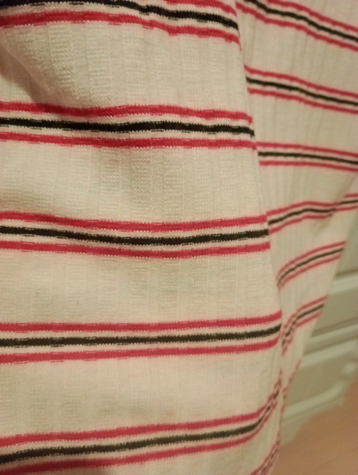 Kırmızı Çizgili önden fermuarlı  bluz - Görsel 2