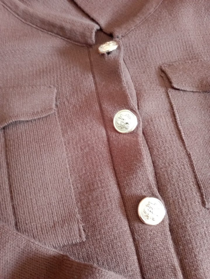 Düğmeli Kahverengi Kadın Takım Midi Boy - Görsel 2