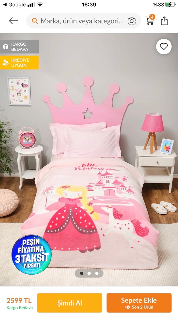 KARACA TEK KİŞİLİK KIZ ÇOCUK BATTANİYE - Görsel 2