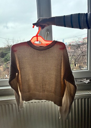 Beyaz Örgü Kadın Kazak - Görsel 4