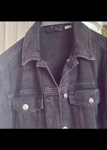 Siyah Düğmeli Kadın Denim Ceket - Görsel 2