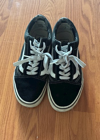 Kadın Siyah Bağcıklı Vans Spor Ayakkabı - Görsel 3